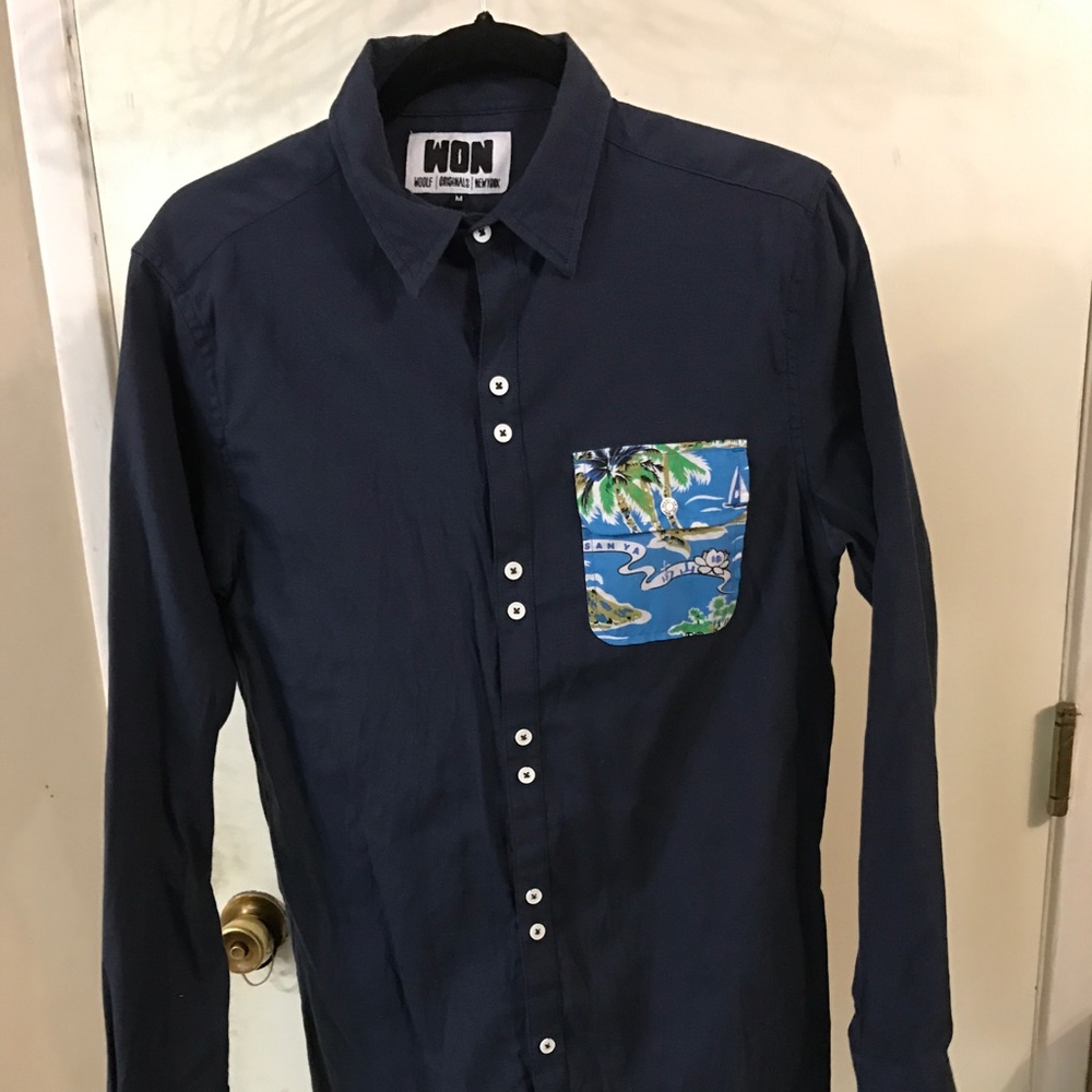 Won Woolf Originals Navy Blue Button Down